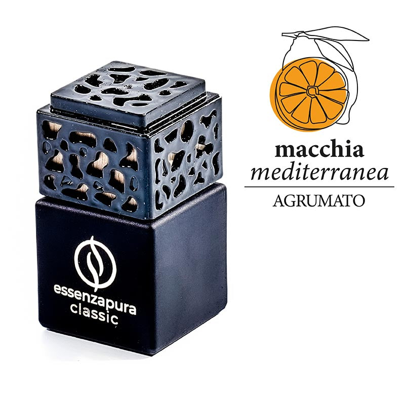 Essenzapura Classic - Macchia Méditerranéen - Désodorisant pour voiture avec clip